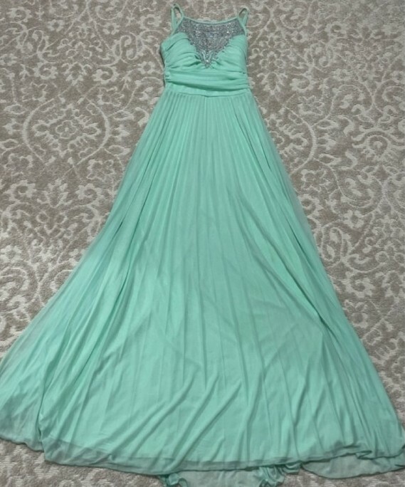 Formal Gown Junior's Size 7/8, adjustable straps B. Darlin, Sea Foam Green  Dress | eBay