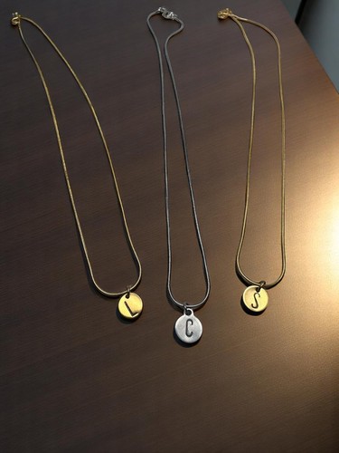 Initial Pendant Necklace Personalized Made To Order Gold Silver - Picture 4 of 6
