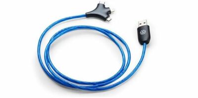 VW LED Charging Cable USB-A to Apple Lightning / USB-C / Micro USB - With Lights