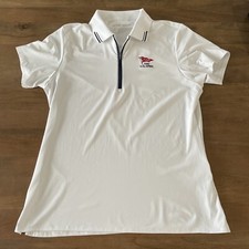 NWT Peter Millar X LACC Women  s L White Chrissie Polo Shirt UPF 50 USGA 50  110