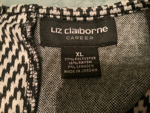 🌸Liz Claiborne Career Negro Blanco Pullover Sin Mangas Camiseta sin Mangas Shell Talla XL 🌸 - Imagen 7 de 8