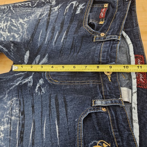 90's Y2K Baby Phat Jeans Womens Size 13 Mid Rise Bleached Blue Denim RARE - Picture 21 of 22