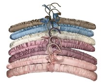 Lot Of 7 Vintage Clothes Padded Satin Hangers For Each Day Of The Week NO