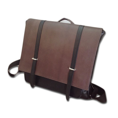 ZAINO  IN VERA PELLE ARTIGIANATO ITALIANO MOD:DOUBLE - 2COLOUR - Picture 1 of 5