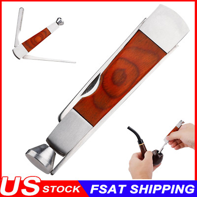 3-in-1 Czech Tobacco Pipe Tamper Scraper Cleaning Tool Stainless Durable New