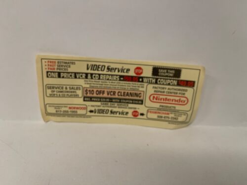 Vintage Newspaper Advert Nintendo VHS Cleaning Service INSERT ONLY Authentic - Afbeelding 1 van 2