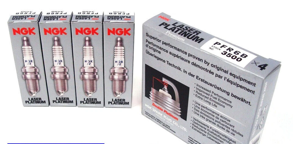 NGK LASER PLATINUM Platinum Spark Plugs PTR5C13 7740 Set of 4 — 第 2/2 张图片