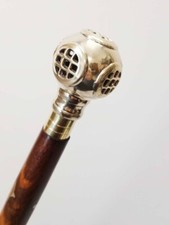 Antique Brass Nautical Head Handle Wooden Vintage Style Walking Stick Cane Gift