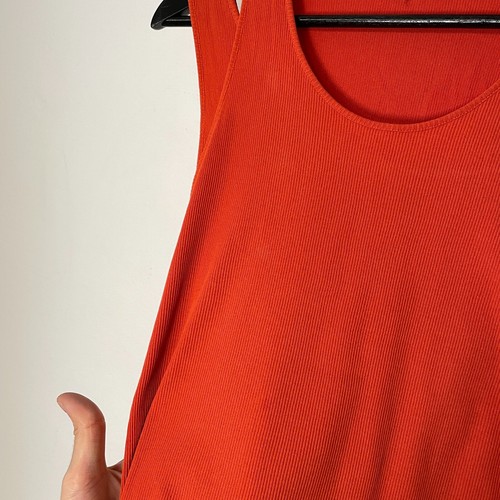 Camiseta sin mangas acanalada vintage Jil Sander en capas talla L naranja - Imagen 8 de 8