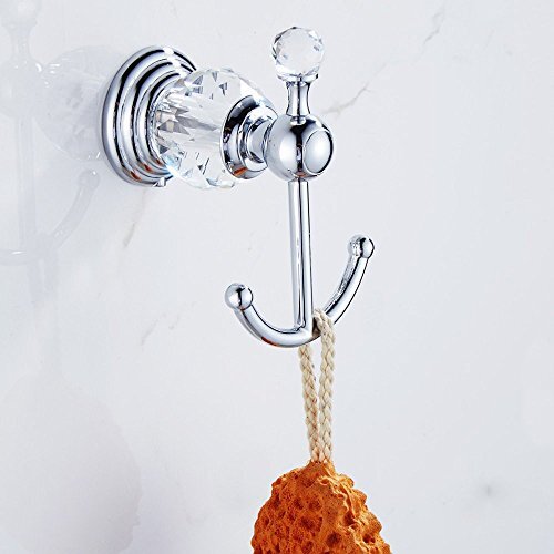 Crystal Bathroom Hardware Set, Chrome Bathroom Accessories Silver Towel Ring ... - Picture 6 of 9