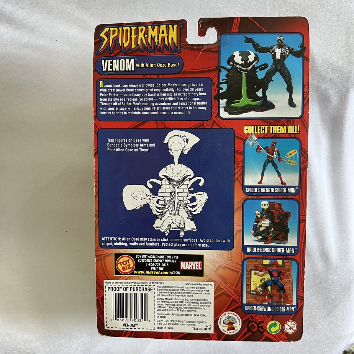 Toy Biz Spider Man Venom Series With Alien Ooze Base Collacatable