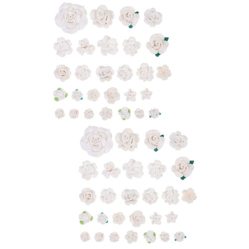 2 PCS Soft Ceramic Flowers Ornaments Embellishments for Crafts Floral - Zdjęcie 6 z 12