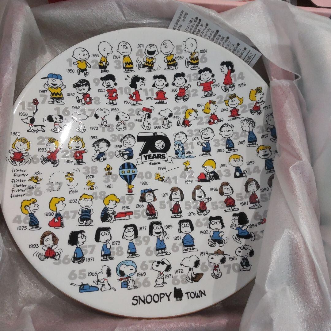 PEANUTS Commemorative Plate 70th Anniversary SNOOPY TOWN