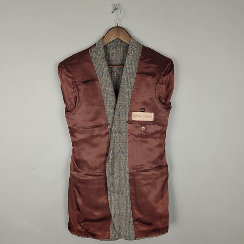 Vintage Tweed Sport Coat Mens 40L Brown Wool Striped Herringbone Jacket Preppy - Picture 5 of 15