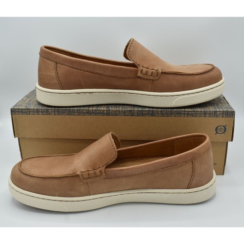 Born Mens Size 9 Axel Brown Leather Slip On Loafers Sneakers Shoes - Picture 4 of 11