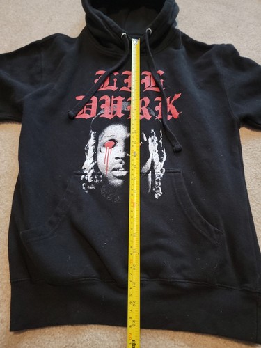Lil Durk Official Merch Hoodie Rap Music Promo Rare Black Multicolor Print WORN - Picture 12 of 23