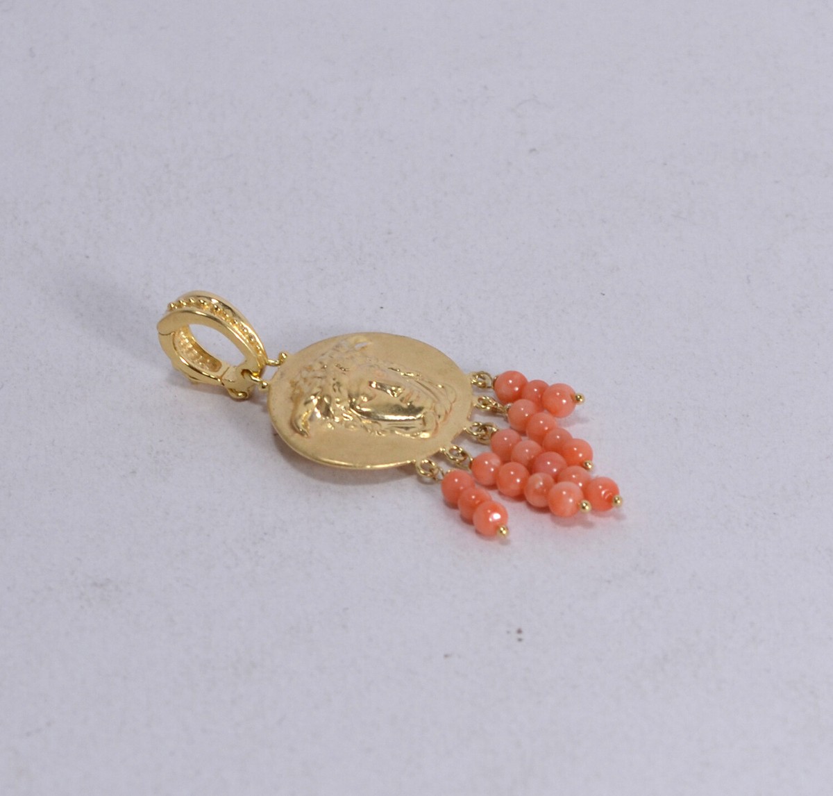 Pendentif En Argent 925 Avec Corail Rose - Tagliamonte - Bijou Féminin Gravé