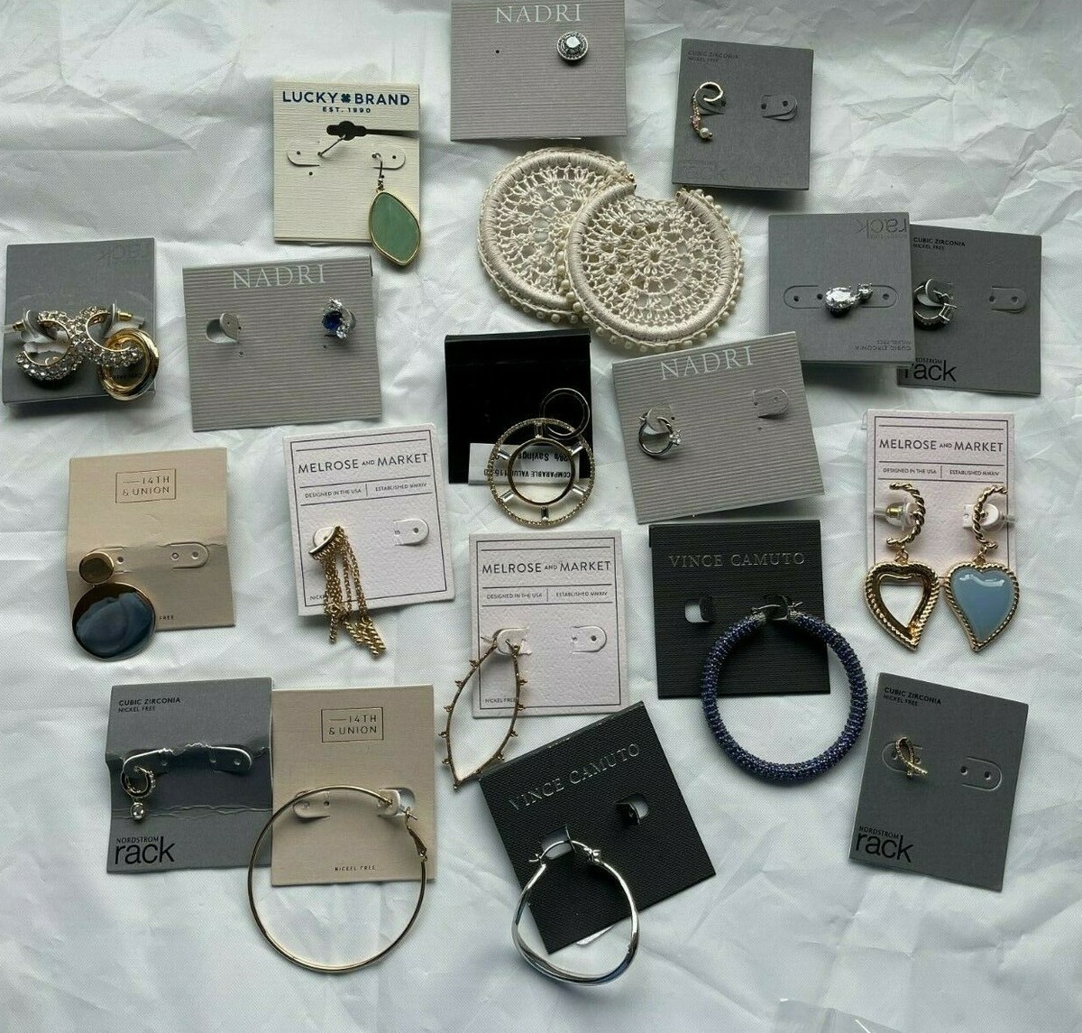 NORDSTROM RACK JEWELRY LOT ALL SINGLE EARRINGS ARTS CRAFTS NEW