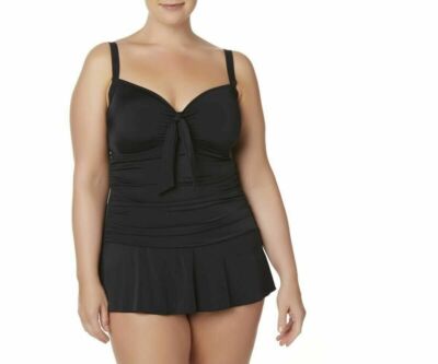 A shore Fit Tummy Solutions Tie Front SwimDress | eBay