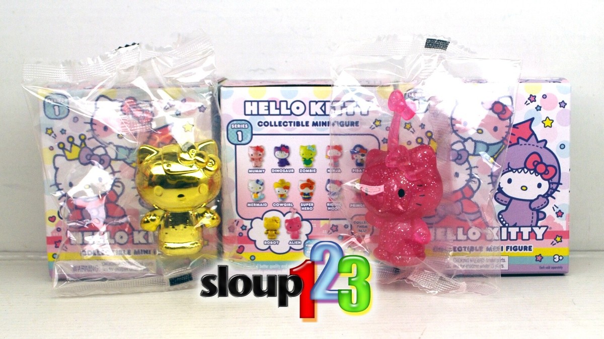 HELLO KITTY - COLLECTIBLE MINI FIGURE - GOLD & PINK ALIEN - SERIES