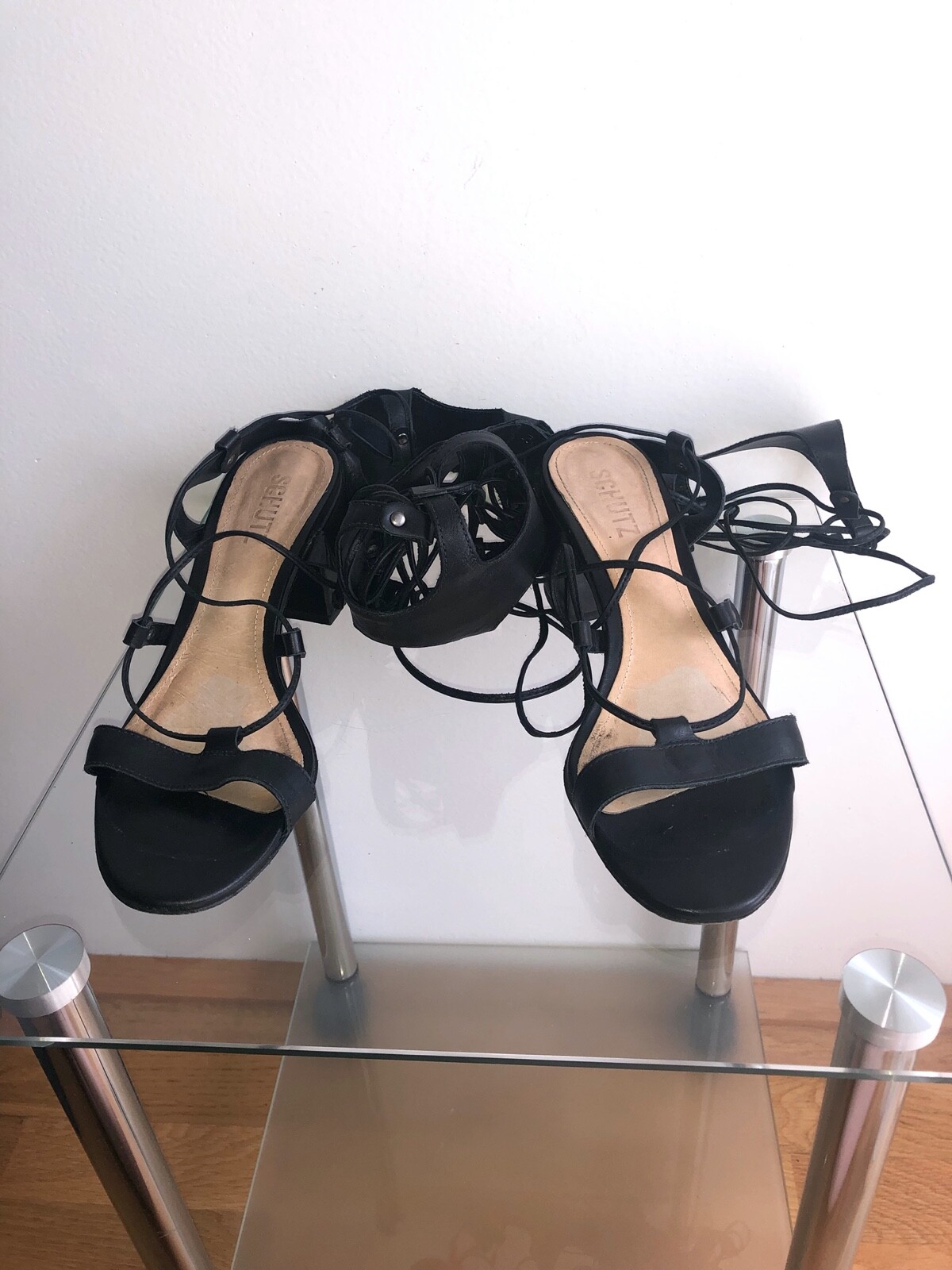 Schutz women's shoes gladiator sandals boots hope leather black 39 image 6