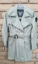 Nobis Ladies Womens Trench Coat Xxs Waterproof Rainproof Raincoat Belted Green