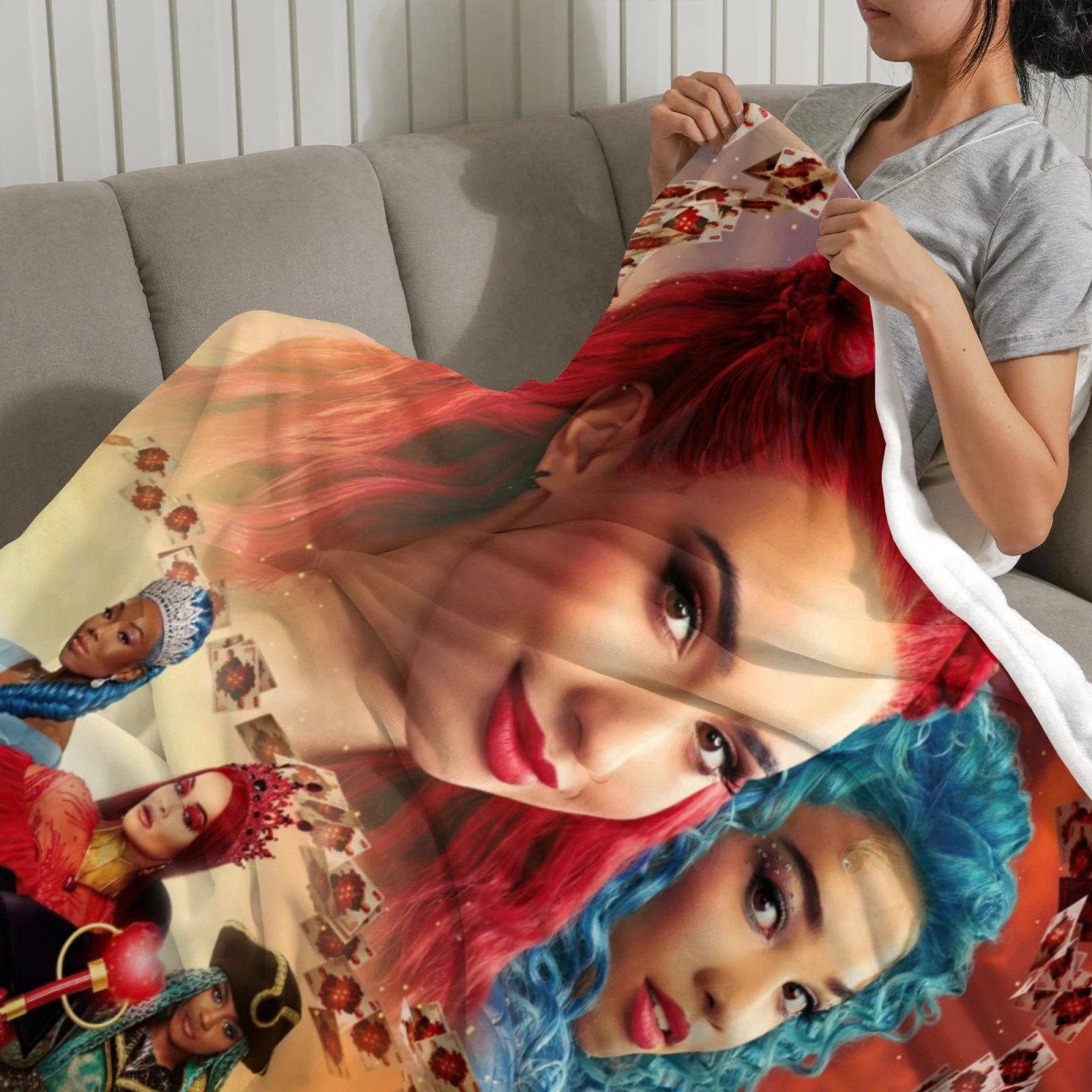 Descendants Red Flannel Blanket Soft Bed & Sofa Throw