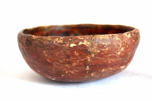 Vintage Indian decorative Handmade Folk Art Painted Paper Mache Bowl. G72-25 - Picture 3 of 6