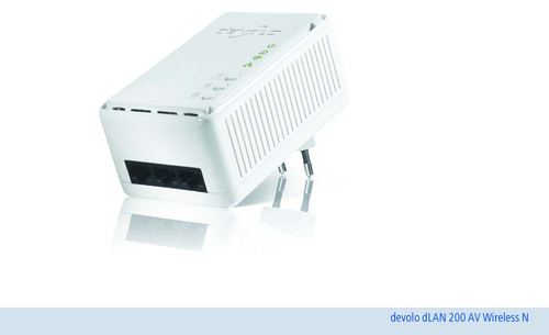 Devolo dLAN 200 AV Wireless N Powerline WLAN Adapter triple LAN Netzwerkadapter - Bild 3 von 9