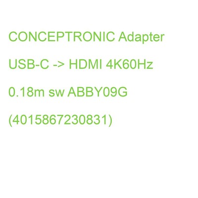CONCEPTRONIC Adapter USB-C -> HDMI 4K60Hz 0.18m sw ABBY09G (4015867230831)