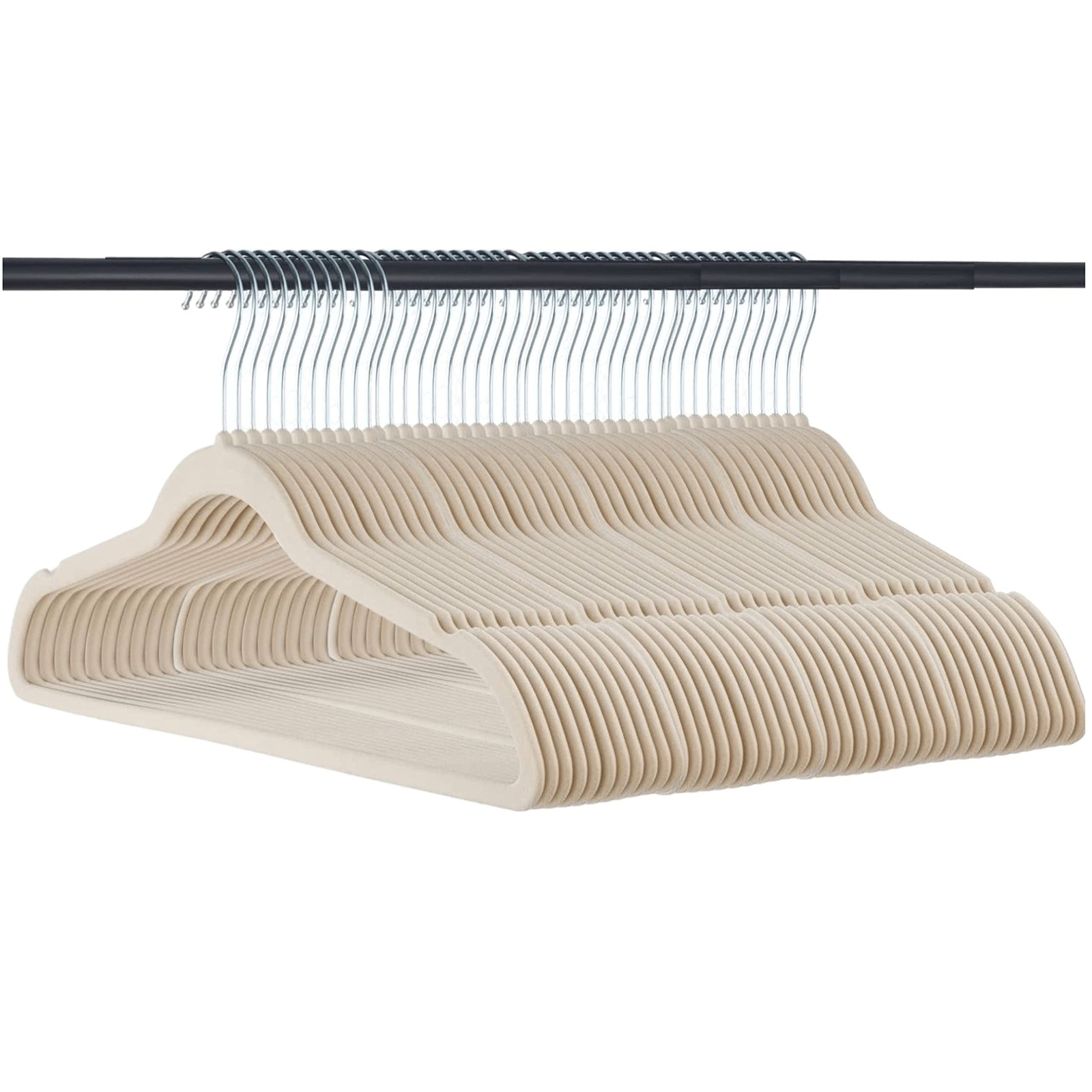 Home-it Premium 50-Pack Ivory Velvet Non-Slip Suit Hangers Heavy Duty Space Saving-image