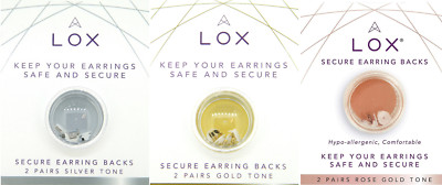 Lox Secure Ohrring Backs gold, rose & silberfarben, insgesamt 6 Paar, von Aloxia