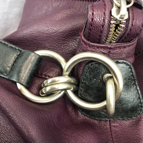 Kenneth Cole Designer Large Leather Tote in Maroon with Zip Closure Fully Lined - Picture 5 of 20