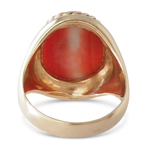 Antique 7.90 Ct Simulated Orange Coral Engagement Ring Sterling Silver 925 - Picture 6 of 6