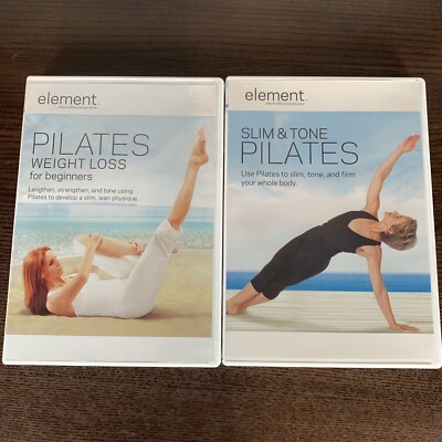 Element Long And Lean Pilates 2 DVDS Workout set Slim Tone Pilates Weight Loss