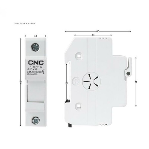 Portafusibles DC 1000V Bajo Voltaje Sobrecarga Protección contra Cortocircuitos Miniatura - Imagen 9 de 12
