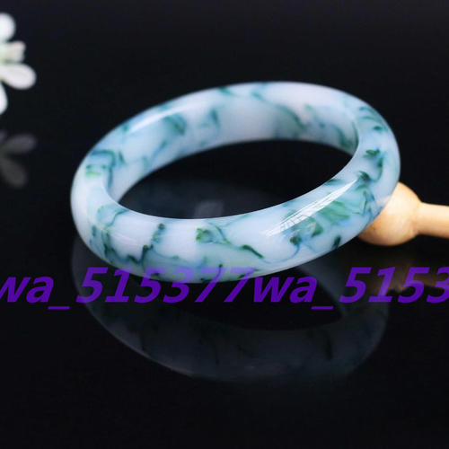 Hermoso brazalete de gemas flotantes de flores de jade blanco natural de 56-64 mm - Imagen 8 de 24