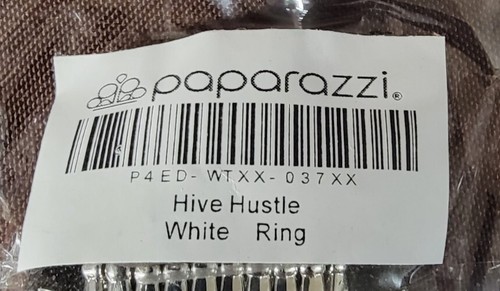 Hive Hustle White Paparazzi Ring - Picture 4 of 4