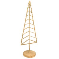 Tannenbaum Deko Holz Metall Natur 18X12X51Cm Weihnachten