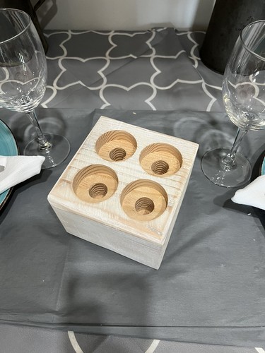 Farmhouse Tealight Candle Holder, Rustic Tealight Candle Holder, Centerpiece - Picture 3 of 4