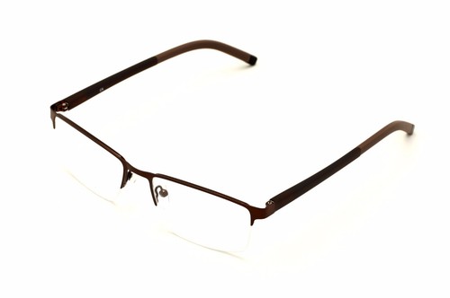 Herren halb randlos rechteckig nicht verschreibungspflichtig Brille Rahmen klare Linse Brille - Bild 8 von 13