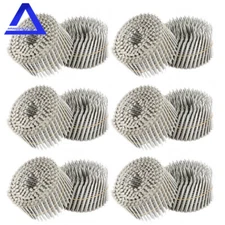 3600Pcs 15 Degree Wire Coil 2-1/2” × .09” Ring Shank Stainless Steel Siding Nail