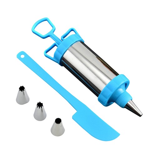 Icing Piping Guns Cake Decorating Syringe Pastry Design Nozzle Kit DIY Tools UK