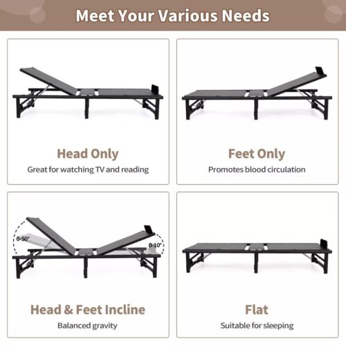 Adjustable Bed Frame + 10" Twin XL Queen Gel Memory Foam Mattress Bed in a Box - Picture 23 of 33