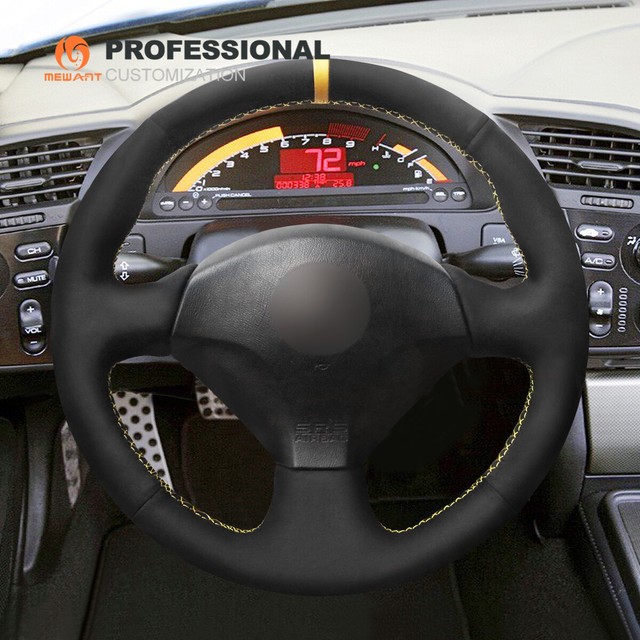 Black Suede Car Steering Wheel Cover for Honda S2000 Civic SI Insight