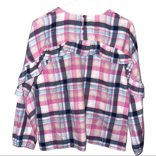 Nuevo con etiquetas Top True Craft a cuadros con volantes talla grande para niños - Imagen 5 de 7
