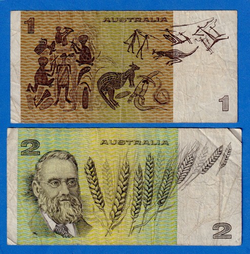 Australia Combo $1 & $2 1979 42c & P-43c  - 2 Circulated Notes - AUS#16 - Picture 2 of 3