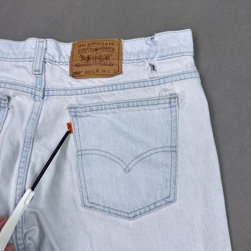 Vintage Levis Jeans Men 36x32 White Wash 550 Orange Tab USA Made See Description - 第 5/24 張圖片