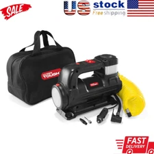 DC 12V Heavy Duty Direct Drive Digital Tire Inflator w/ Detachable LED Light