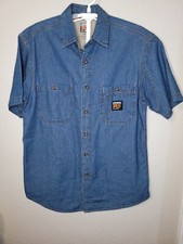 Timberland Pro Series Denim Mens Medium Blue Work Shirt M151